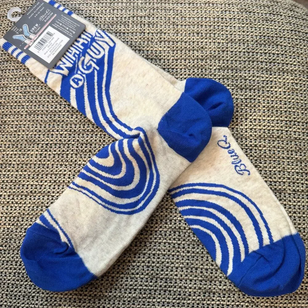 Blue Q What A Guy Men’s Crew Socks Funny Novelty Cotton Size 7-12 NWT Gift